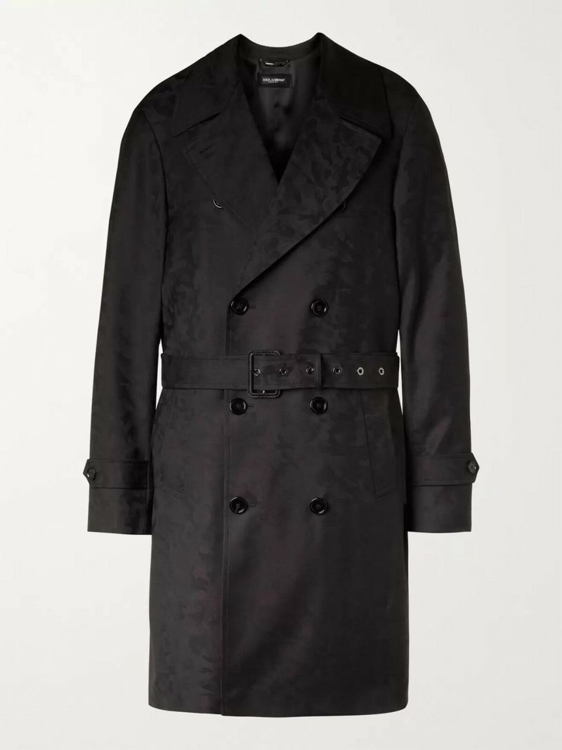 Dolce&Gabbana Camouflage-Jacquard Virgin Wool-Twill Trench Coat — view 1