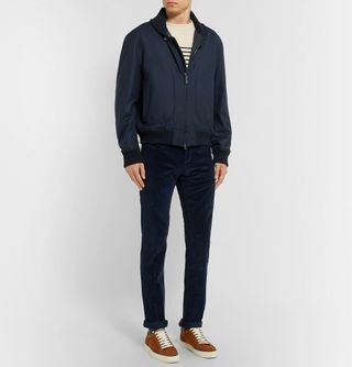 Brioni Herringbone Wool Bomber Jacket — view 3