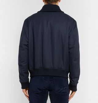 Brioni Herringbone Wool Bomber Jacket — view 4