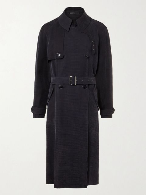 Giorgio Armani Herringbone-Jacquard Trench Coat