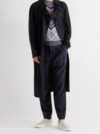 Giorgio Armani Herringbone-Jacquard Trench Coat — view 2