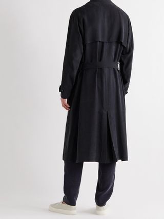 Giorgio Armani Herringbone-Jacquard Trench Coat — view 4