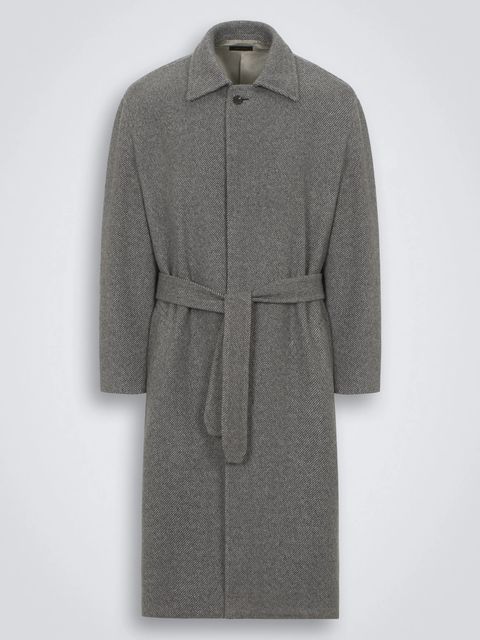 Brioni Grey Milano Cashmere Overcoat Gabardine
