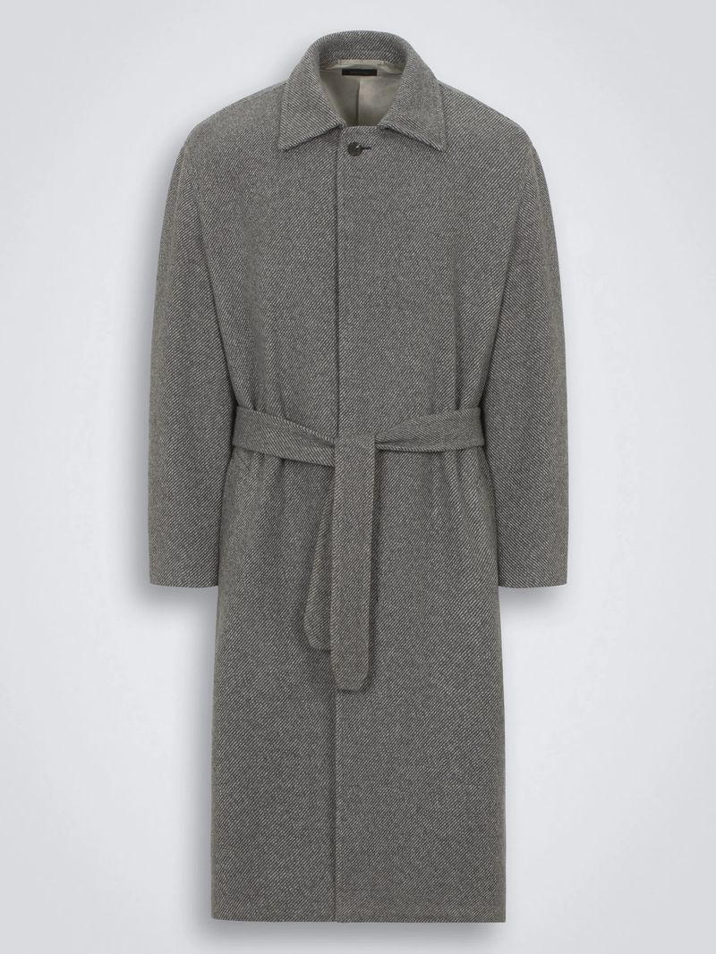 Brioni Grey Milano Cashmere Overcoat Gabardine — view 1