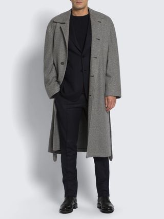 Brioni Grey Milano Cashmere Overcoat Gabardine — view 2