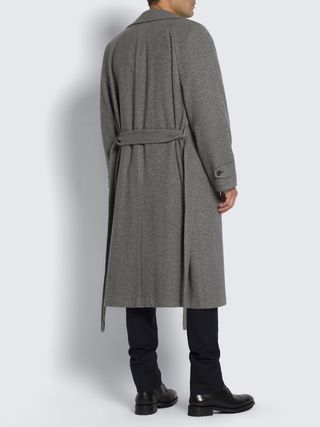 Brioni Grey Milano Cashmere Overcoat Gabardine — view 3
