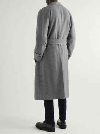 Brioni Grey Milano Cashmere Overcoat Gabardine — view 9