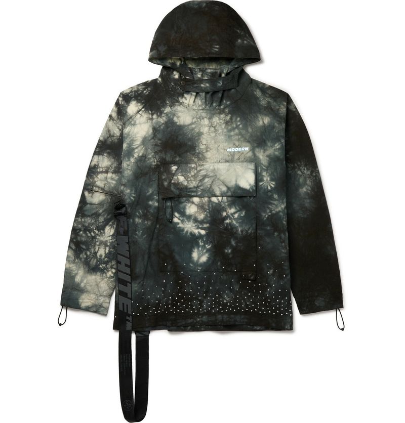 OFF-WHITE c/o VIRGIL ABLOH Packable Embellished Tie-Dyed Cotton-Ripstop Hooded Jacket — view 1