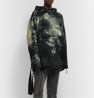 OFF-WHITE c/o VIRGIL ABLOH Packable Embellished Tie-Dyed Cotton-Ripstop Hooded Jacket — view 3