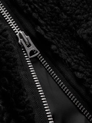 Sacai Faux Shearling and Ribbed Wool Varsity Jacket — view 3
