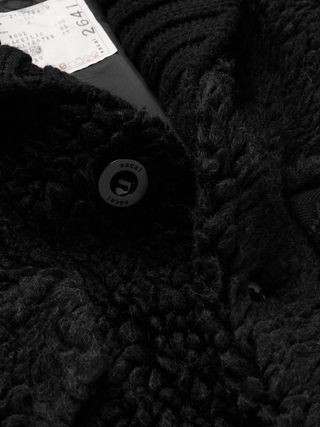 Sacai Faux Shearling and Ribbed Wool Varsity Jacket — view 5