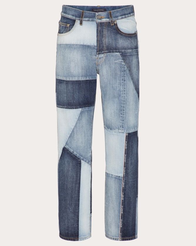 Valentino Logo-Print Patchwork Jeans — view 1