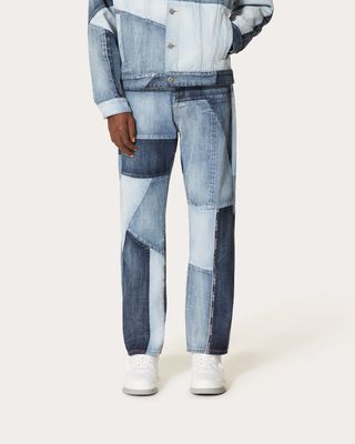 Valentino Logo-Print Patchwork Jeans — view 2