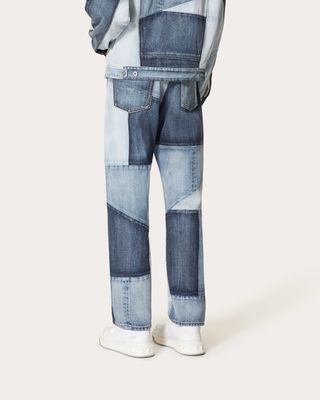 Valentino Logo-Print Patchwork Jeans — view 3