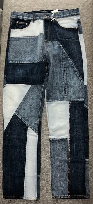 Valentino Logo-Print Patchwork Jeans — view 9