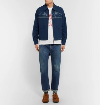 Visvim Traverse Swing Washi Yarn Navy Jacket — view 2