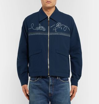 Visvim Traverse Swing Washi Yarn Navy Jacket — view 3