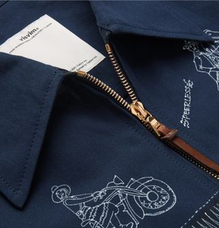 Visvim Traverse Swing Washi Yarn Navy Jacket — view 5