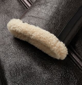 Acne Studios Shearling-Lined Textured-Leather Jacket — view 5
