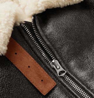 Acne Studios Shearling-Lined Textured-Leather Jacket — view 7