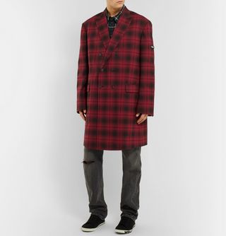 Balenciaga Oversized Double-Breasted Checked Woven Coat — view 2