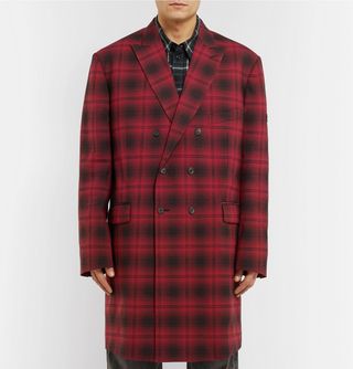 Balenciaga Oversized Double-Breasted Checked Woven Coat — view 4