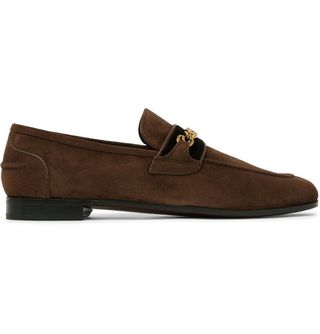 Tom Ford Wilton Chain-Embellished Velvet-Trimmed Suede Loafers — view 2