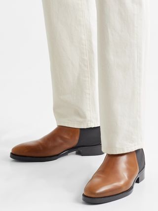 The Row Burnished-Leather Chelsea Boots — view 2