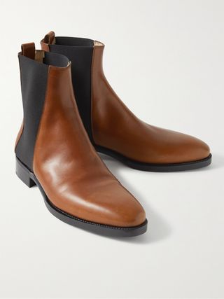 The Row Burnished-Leather Chelsea Boots — view 4