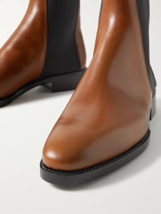 The Row Burnished-Leather Chelsea Boots — view 6