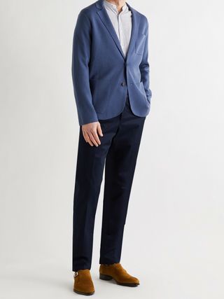Brioni Suede Brogue Monk-Strap Shoes — view 3