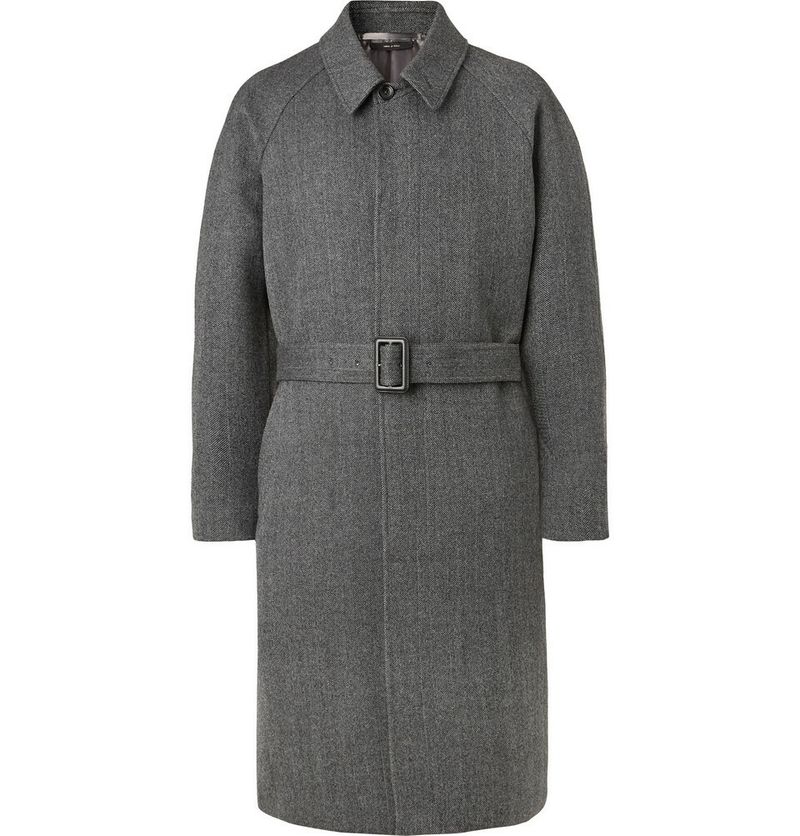 Tom Ford Belted Herringbone Wool Overcoat — view 1