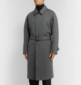 Tom Ford Belted Herringbone Wool Overcoat — view 2