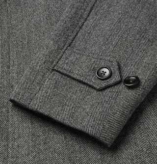 Tom Ford Belted Herringbone Wool Overcoat — view 5