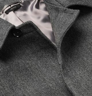 Tom Ford Belted Herringbone Wool Overcoat — view 6