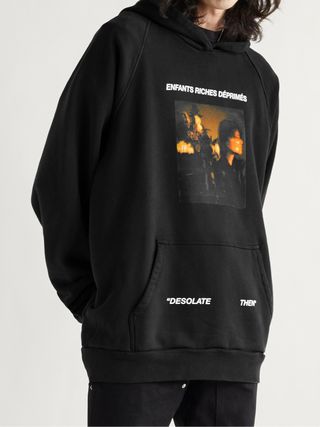 Enfants Riches Deprimes Oversized Printed Loopback Cotton-Jersey Hoodie — view 4