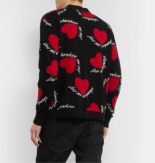 Amiri Intarsia Cashmere and Wool-Blend Cardigan — view 5