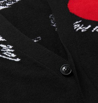 Amiri Intarsia Cashmere and Wool-Blend Cardigan — view 6