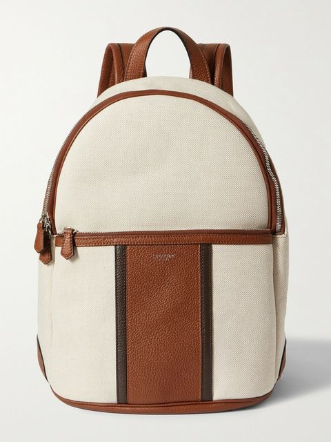 Serpian Canvas and Full-Grain Leather Backpack