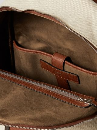 Serpian Canvas and Full-Grain Leather Backpack — view 3