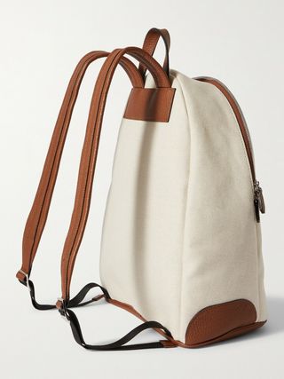 Serpian Canvas and Full-Grain Leather Backpack — view 4