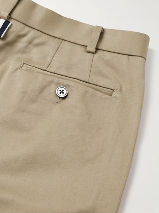 Thom Browne Straight-Leg Appliquéd Cotton-Gabardine Trousers — view 4
