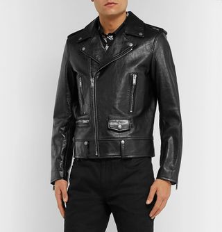 Yves Saint Laurent Full-Grain Leather Biker Jacket — view 3