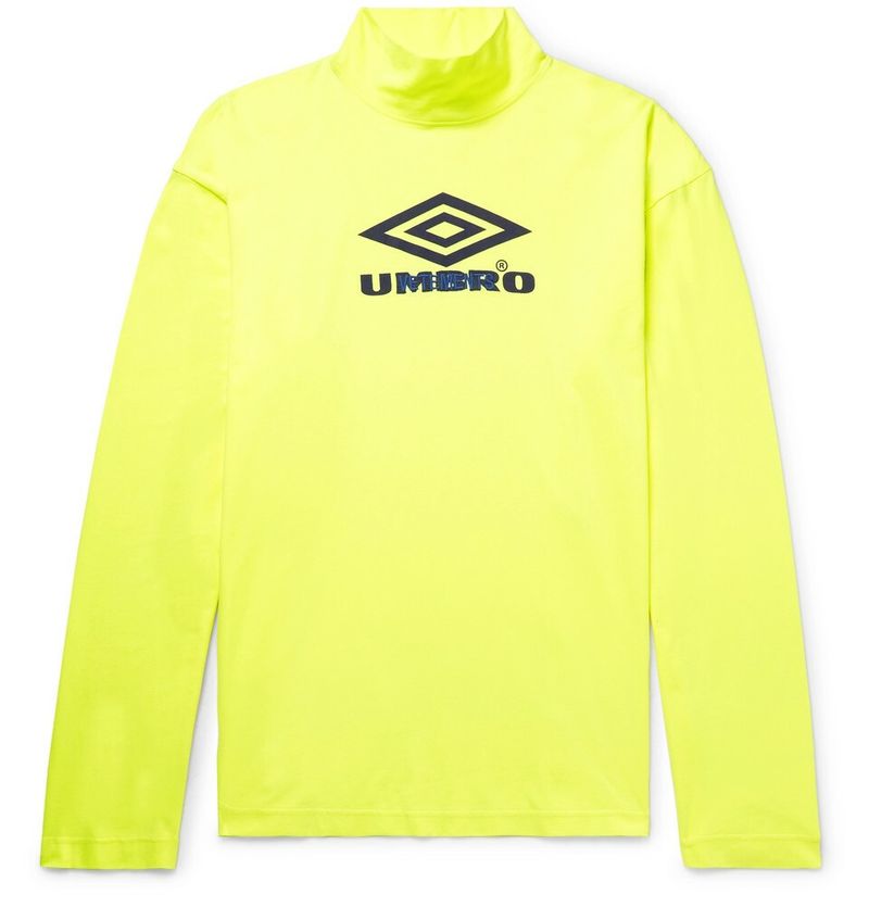 Vetements × Umbro Oversized Printed Cotton-Jersey Mock-Neck T-Shirt — view 1