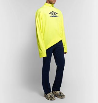 Vetements × Umbro Oversized Printed Cotton-Jersey Mock-Neck T-Shirt — view 2