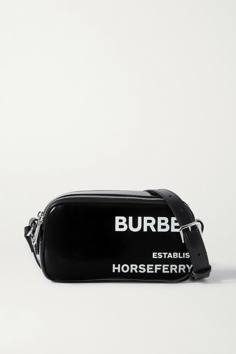Burberry Leather-Trimmed Printed Coated-Canvas Shoulder Bag
