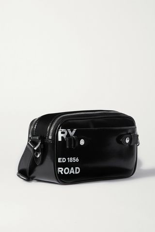 Burberry Leather-Trimmed Printed Coated-Canvas Shoulder Bag — view 3