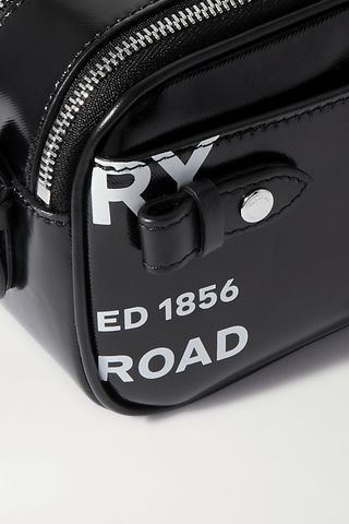 Burberry Leather-Trimmed Printed Coated-Canvas Shoulder Bag — view 4