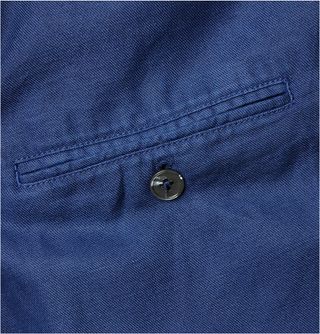 dunhill Navy Fitzrovia Cotton and Linen-Blend Twill Blazer — view 7