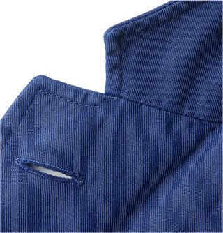 dunhill Navy Fitzrovia Cotton and Linen-Blend Twill Blazer — view 8